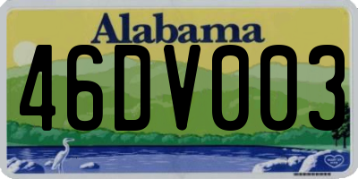 AL license plate 46DV003