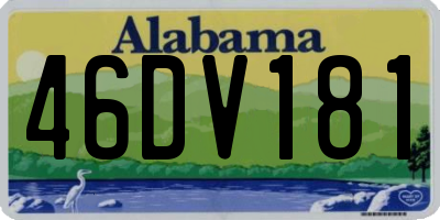 AL license plate 46DV181