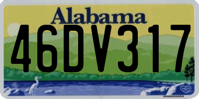 AL license plate 46DV317