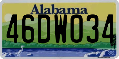 AL license plate 46DW034