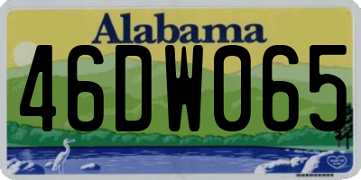 AL license plate 46DW065