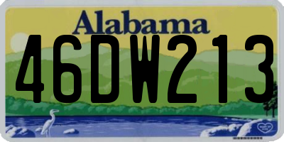 AL license plate 46DW213
