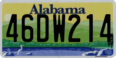 AL license plate 46DW214
