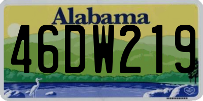 AL license plate 46DW219