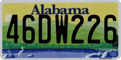 AL license plate 46DW226