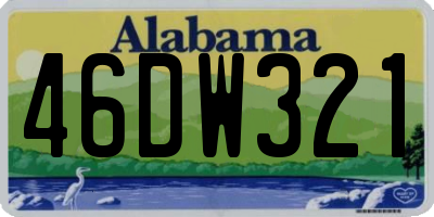 AL license plate 46DW321