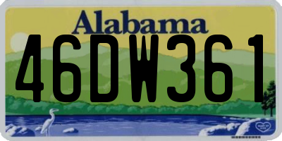 AL license plate 46DW361