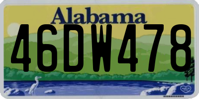 AL license plate 46DW478