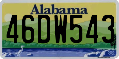 AL license plate 46DW543