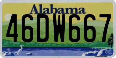 AL license plate 46DW667