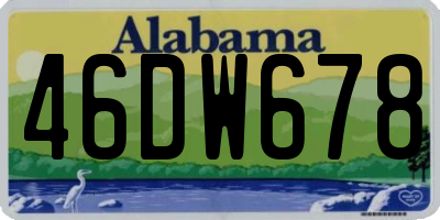 AL license plate 46DW678
