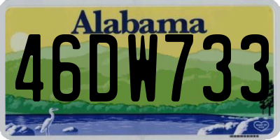 AL license plate 46DW733