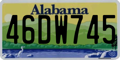 AL license plate 46DW745