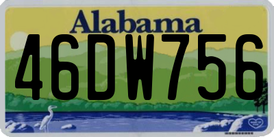 AL license plate 46DW756