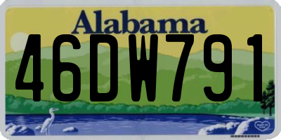 AL license plate 46DW791