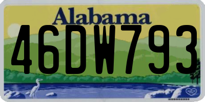 AL license plate 46DW793