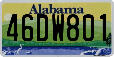AL license plate 46DW801