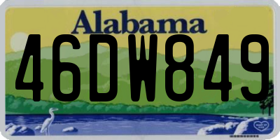 AL license plate 46DW849