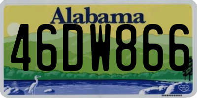 AL license plate 46DW866