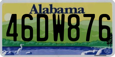 AL license plate 46DW876