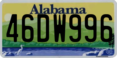 AL license plate 46DW996