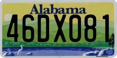 AL license plate 46DX081