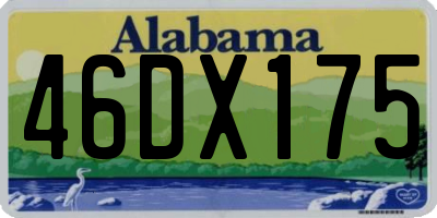AL license plate 46DX175