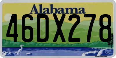 AL license plate 46DX278