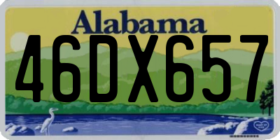AL license plate 46DX657