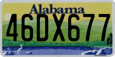 AL license plate 46DX677