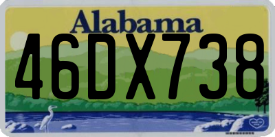AL license plate 46DX738