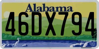 AL license plate 46DX794