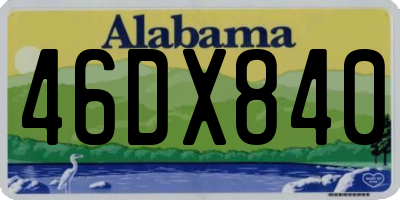 AL license plate 46DX840