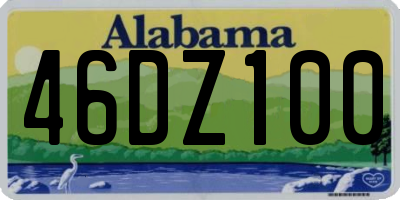 AL license plate 46DZ100