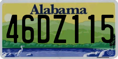 AL license plate 46DZ115