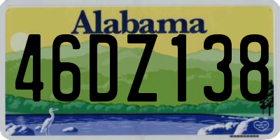 AL license plate 46DZ138