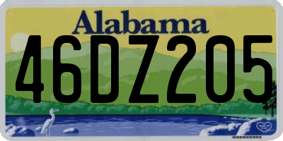 AL license plate 46DZ205