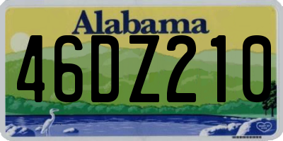 AL license plate 46DZ210