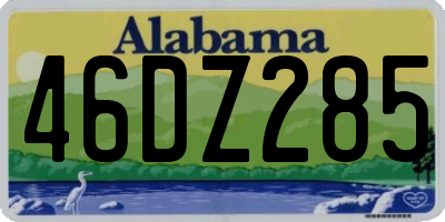 AL license plate 46DZ285