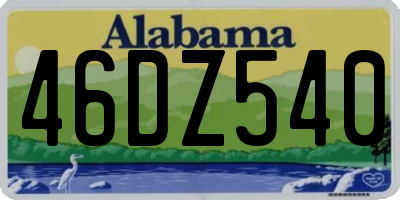 AL license plate 46DZ540