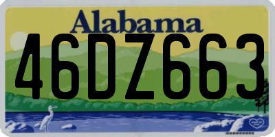 AL license plate 46DZ663