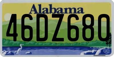 AL license plate 46DZ680