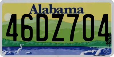 AL license plate 46DZ704