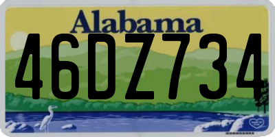 AL license plate 46DZ734
