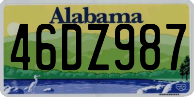 AL license plate 46DZ987