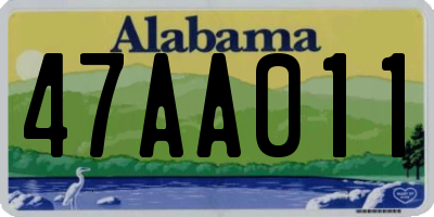 AL license plate 47AA011