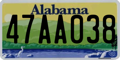 AL license plate 47AA038