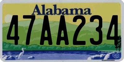 AL license plate 47AA234