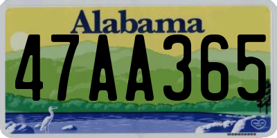 AL license plate 47AA365