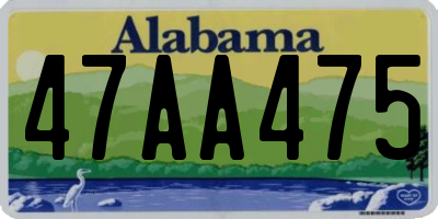 AL license plate 47AA475